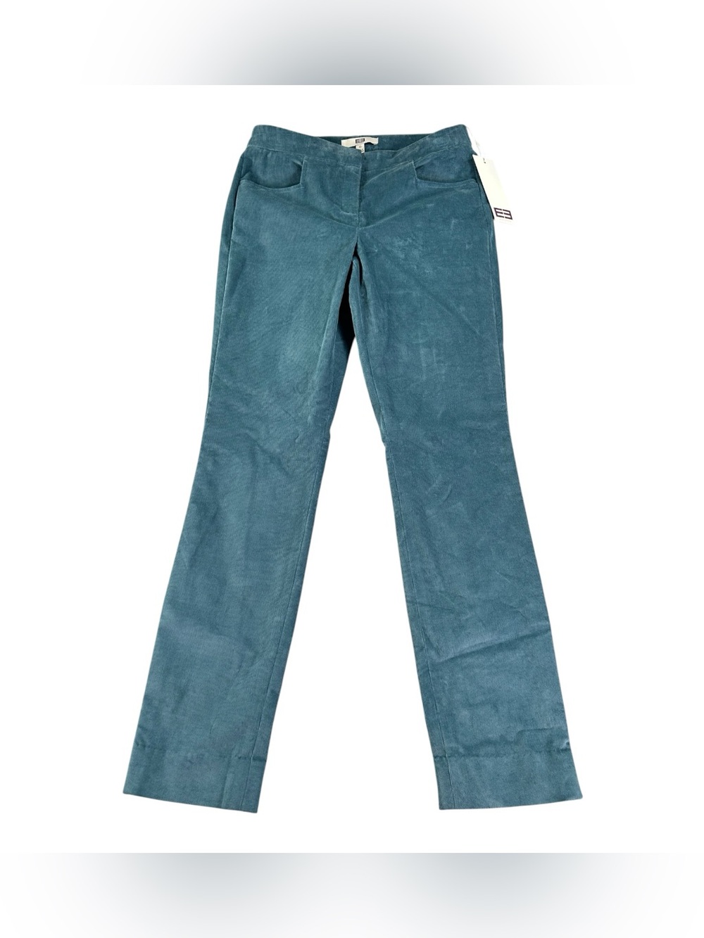 E3 by Etcetera Kate Corduroy Pants Women’s 0 Dusty Teal Straight Leg NWT